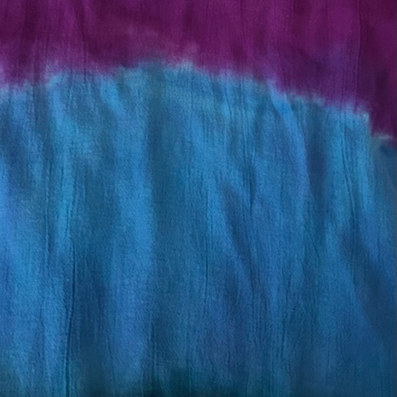 Boho tie-dye blue-green top hippie - Picture 8 of 8